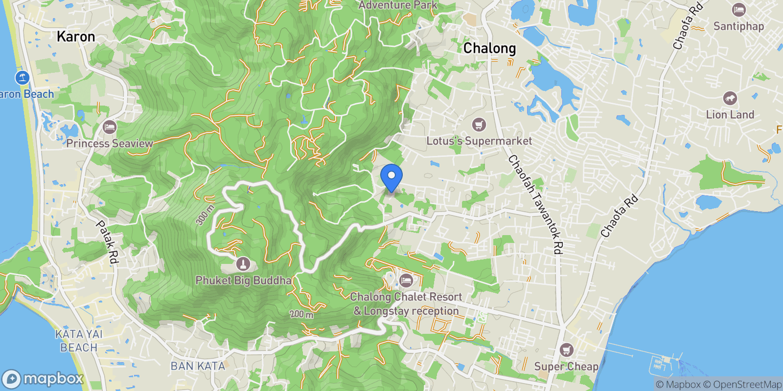 Map showing Phuket,, Chalong, Phuket, Thailand.