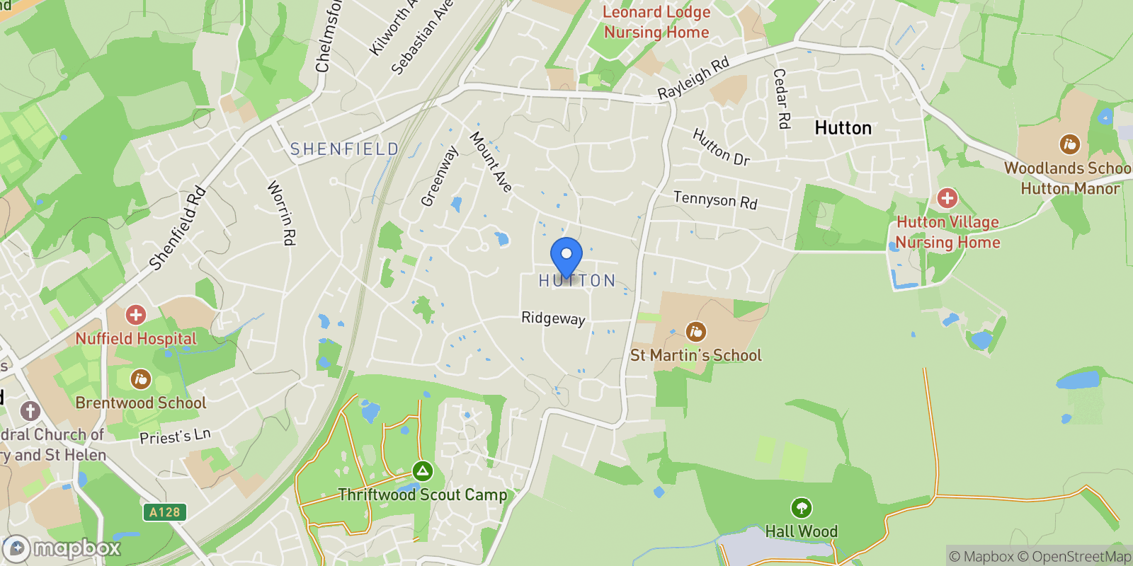 Map showing 10 Challacombe Close, Brentwood, Brentwood, England, United Kingdom.
