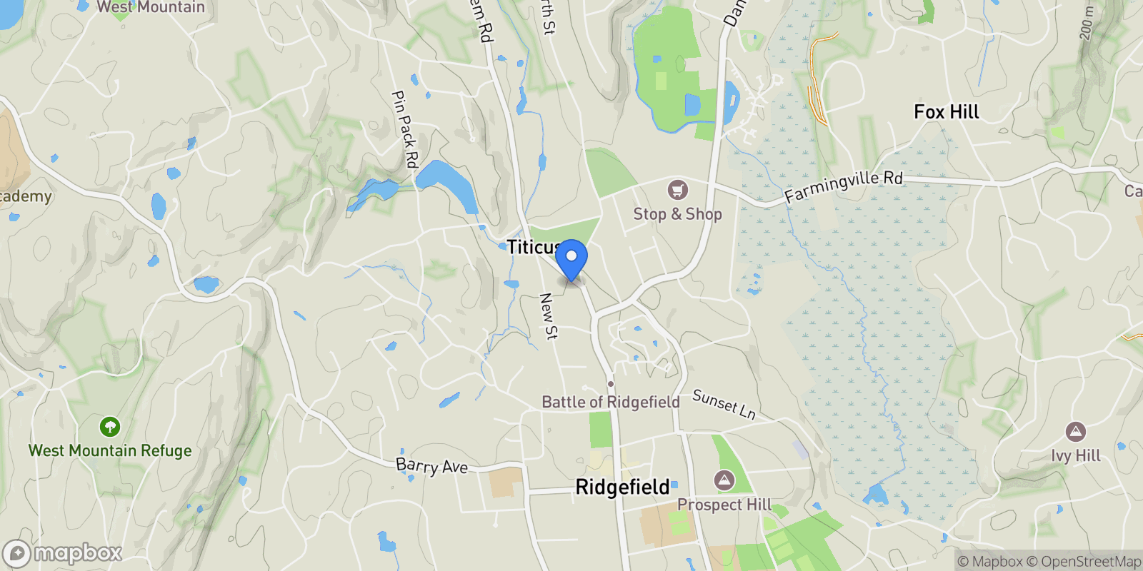Map showing 33 North Salem Road, Ridgefield, Connecticut, United States.