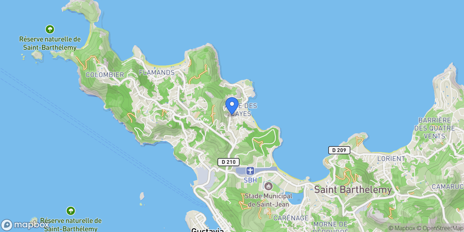Map showing CR-SML Anse des Cayes, Saint-Barthélemy, BL 97133, Anse des Cayes, Saint Barthélemy.