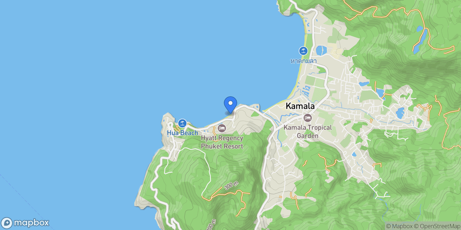 Map showing Phuket,, Kamala, Phuket, Thailand.