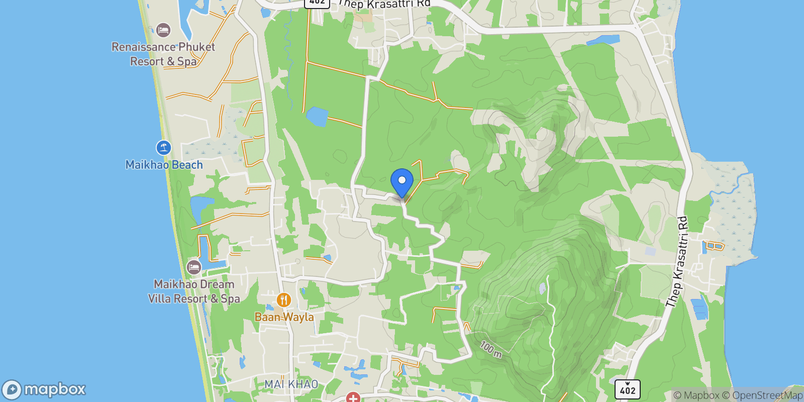 Map showing Phuket,, Mai Khao, Phuket, Thailand.