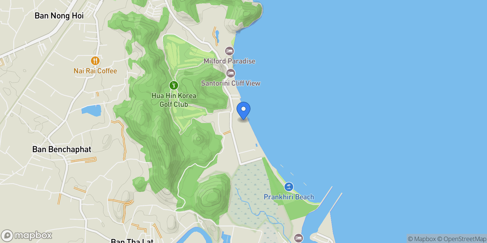 Map showing Prachuap Khiri Khan,, Pak Nam Pran, Tanintharyi Region, Thailand.