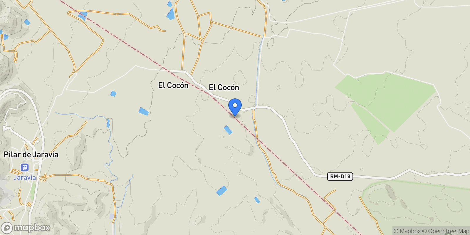 Map showing El Cocón, RM-D18, Murcia, Eagles, Region of Murcia, Spain.