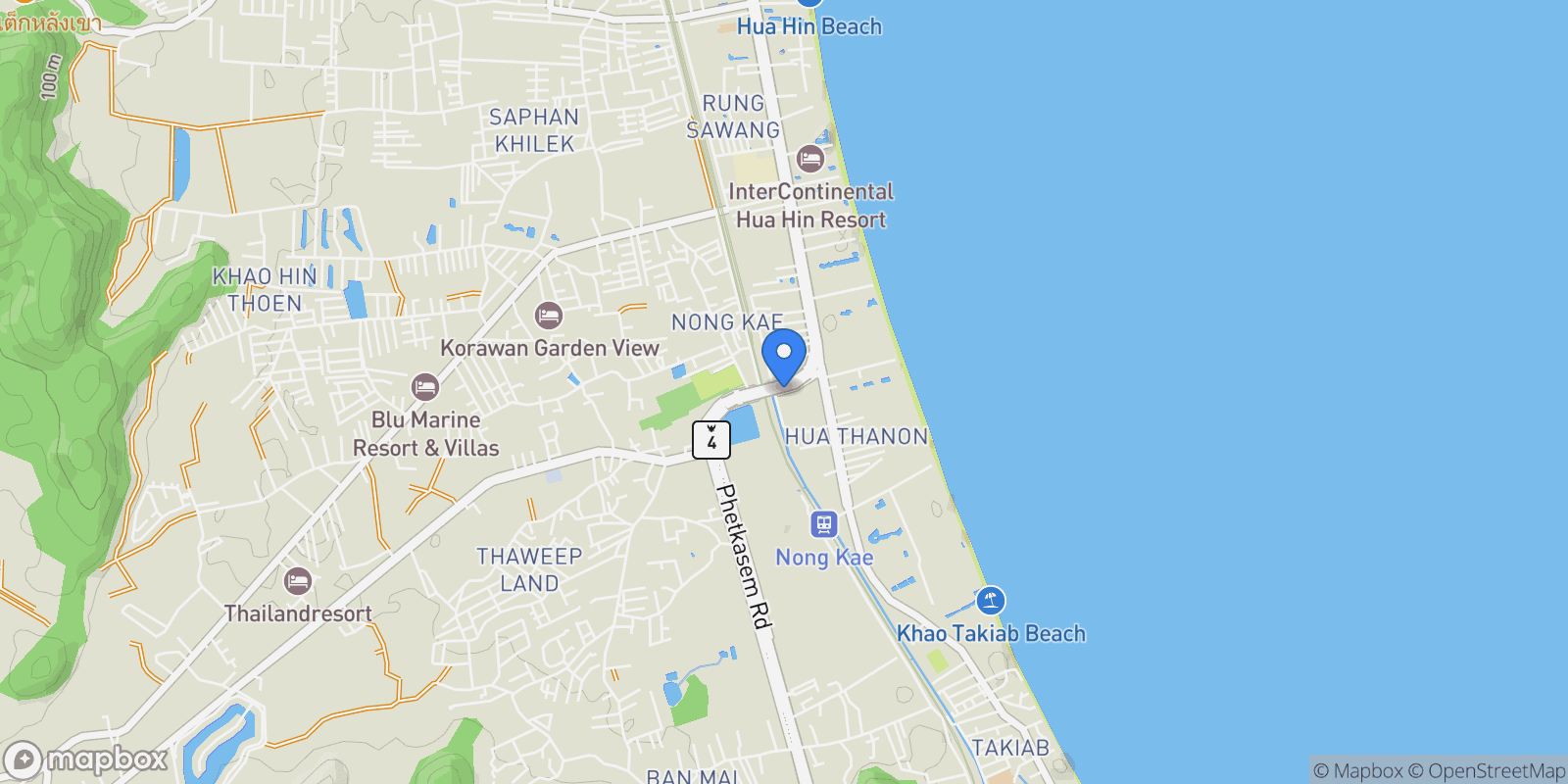 Map showing Prachuap Khiri Khan,, Nong Kae, Tanintharyi Region, Thailand.