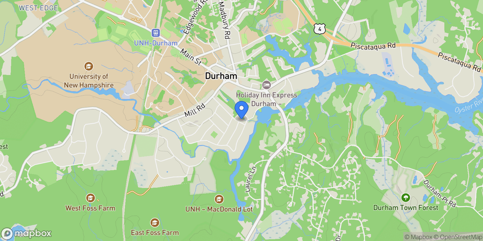 Map showing 31 Faculty Road, Durham, NH 03824, Durham, New Hampshire, United States.