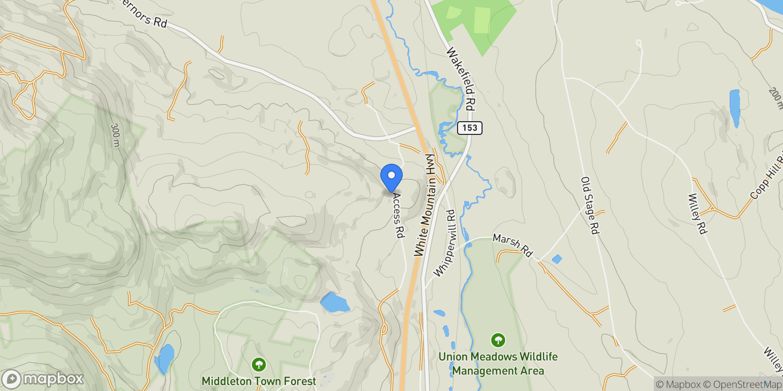 Map showing 156 Access Road, Wakefield, NH 03872, Brookfield, New Hampshire, United States.