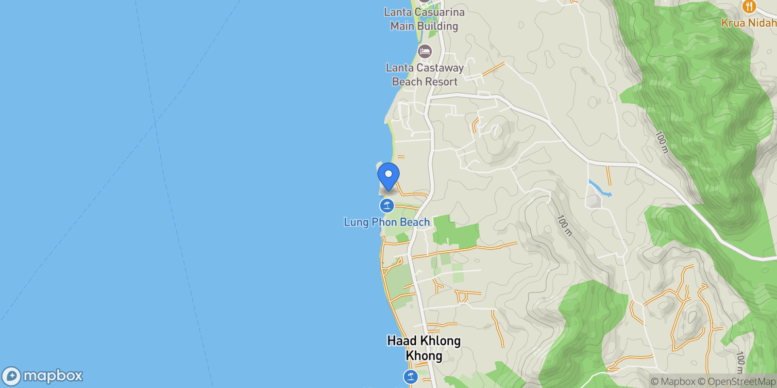 Map showing Koh Lanta,, Sala Dan, Krabi, Thailand.