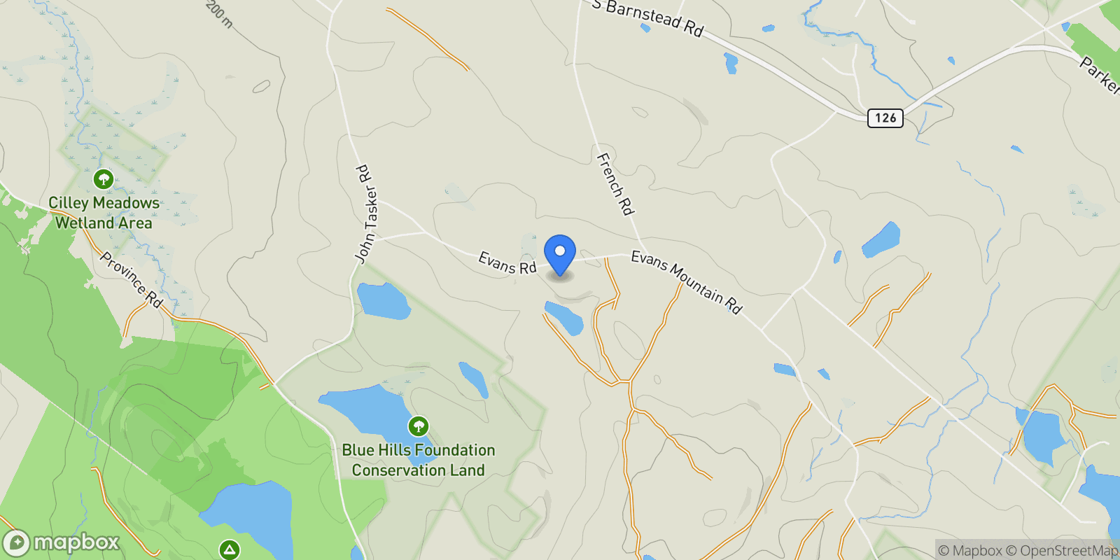 Map showing 152 Evans Road, Barnstead, NH 03218, Barnstead, New Hampshire, United States.