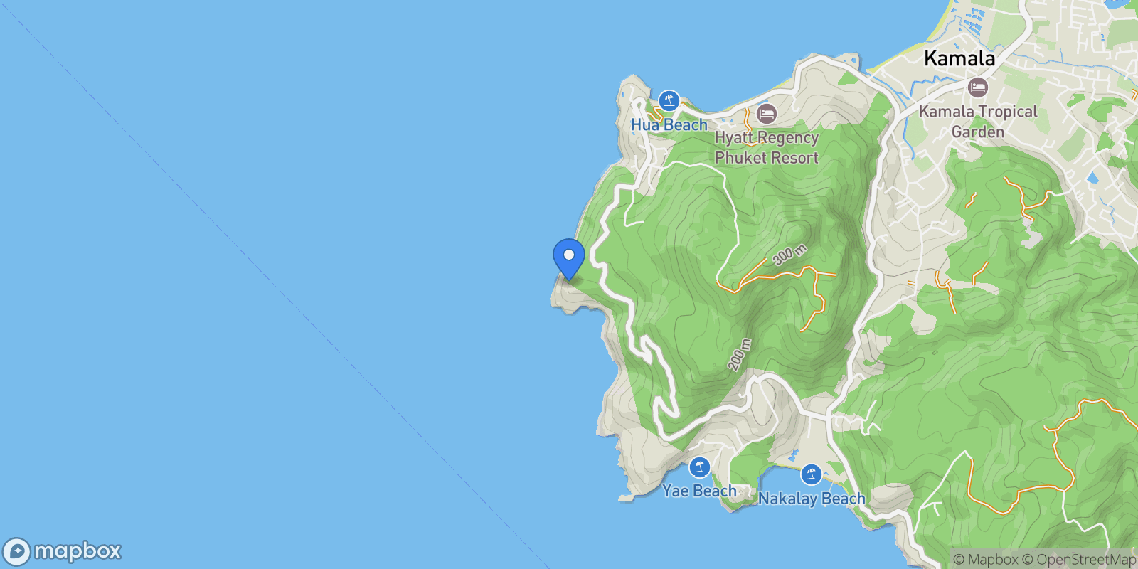 Map showing Phuket,, Kamala, Phuket, Thailand.