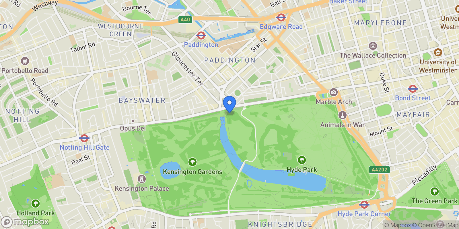 Map showing RAYNHAM, NORFOLK CRESCENT, London, England, United Kingdom.