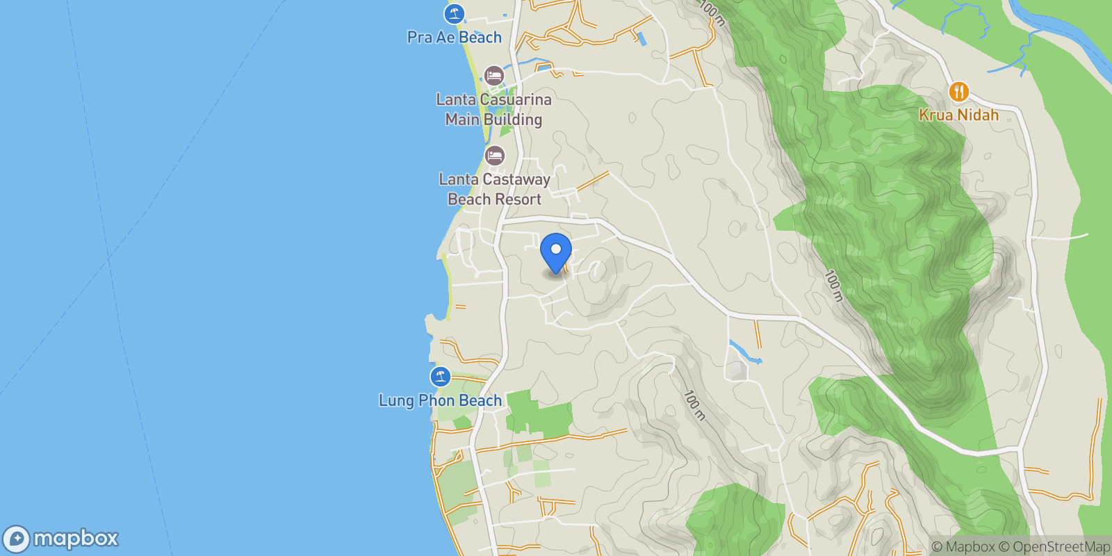 Map showing Koh Lanta,, Sala Dan, Krabi, Thailand.