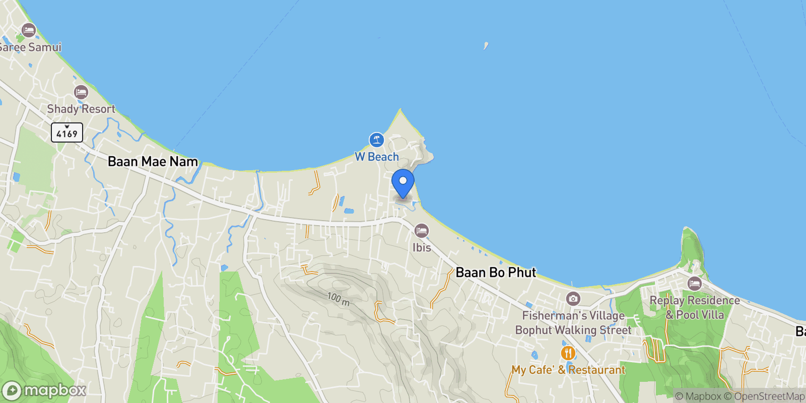 Map showing Surat Thani,, Koh Samui, Surat Thani, Thailand.