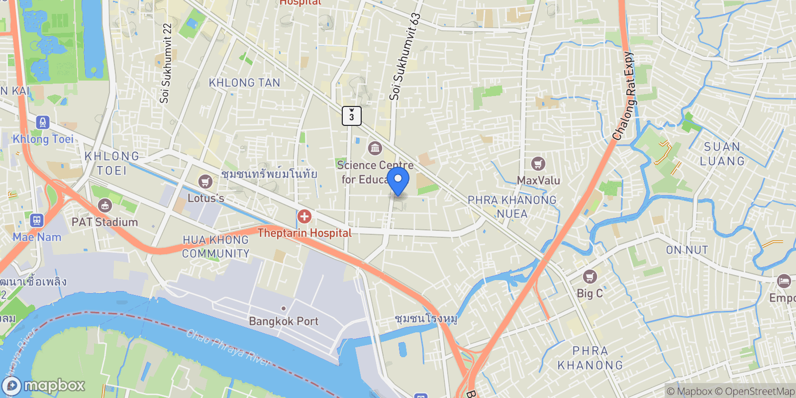 Map showing Bangkok,, Bangkok, Bangkok, Thailand.