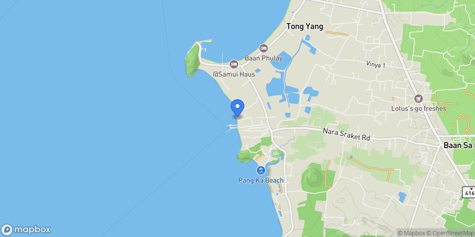 Map showing Surat Thani,, Koh Samui, Surat Thani, Thailand.