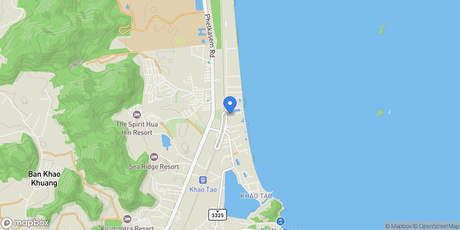 Map showing Prachuap Khiri Khan,, Nong Kae, Tanintharyi Region, Thailand.