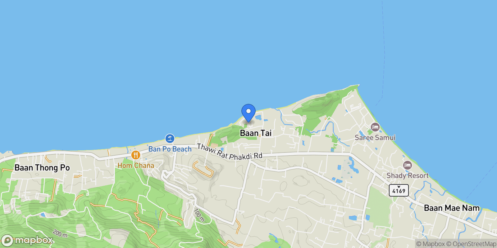 Map showing Surat Thani,, Koh Samui, Surat Thani, Thailand.
