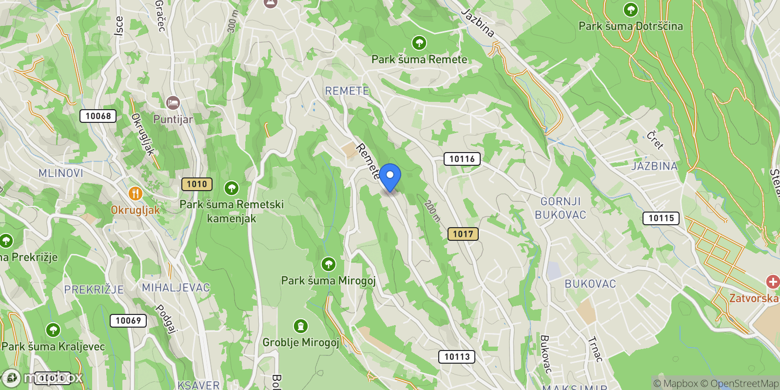 Map showing Mjesni odbor Remete, Zagreb, City of Zagreb.