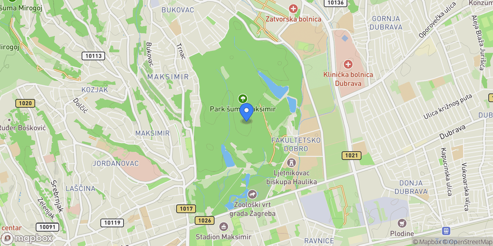 Map showing Mjesni odbor Maksimir, Zagreb, City of Zagreb.
