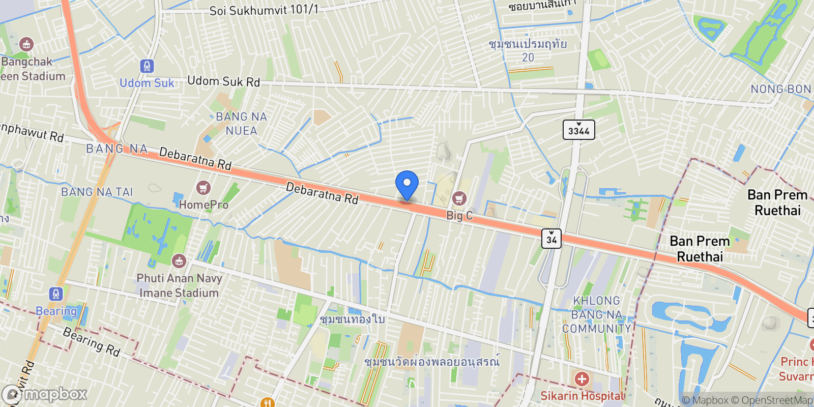 Map showing Bangkok,, Bangkok, Bangkok, Thailand.