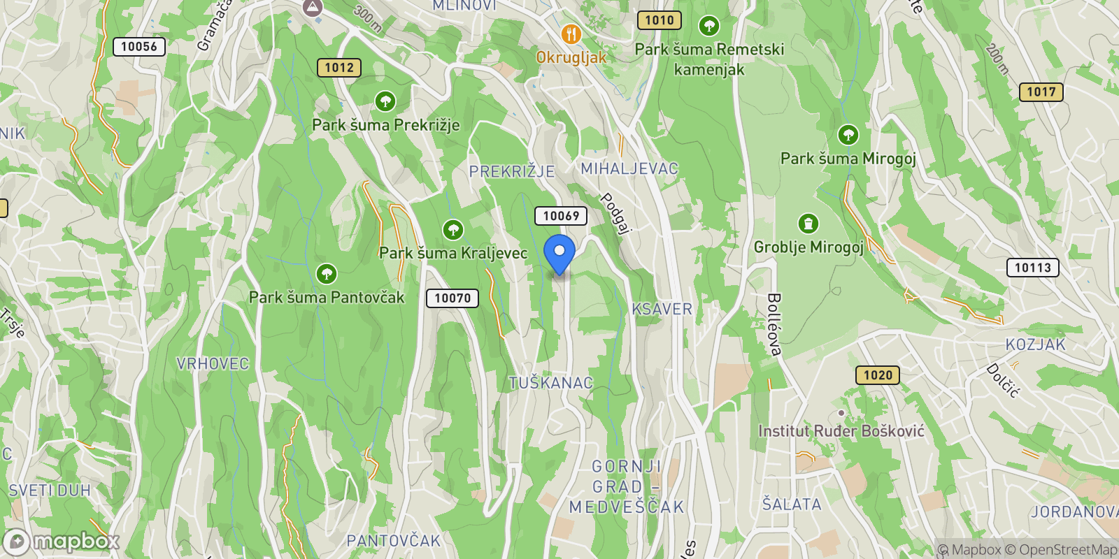 Map showing Tuskanac, Zagreb, City of Zagreb.
