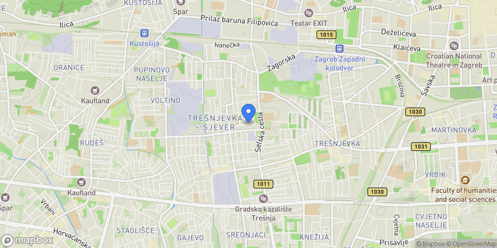 Map showing MO Pongracevo, Zagreb, City of Zagreb.