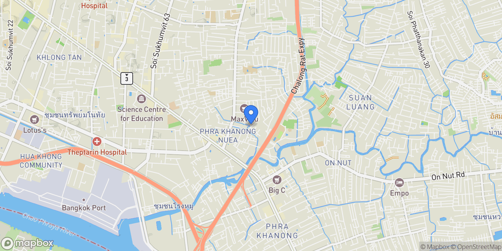 Map showing Bangkok,, Bangkok, Bangkok, Thailand.