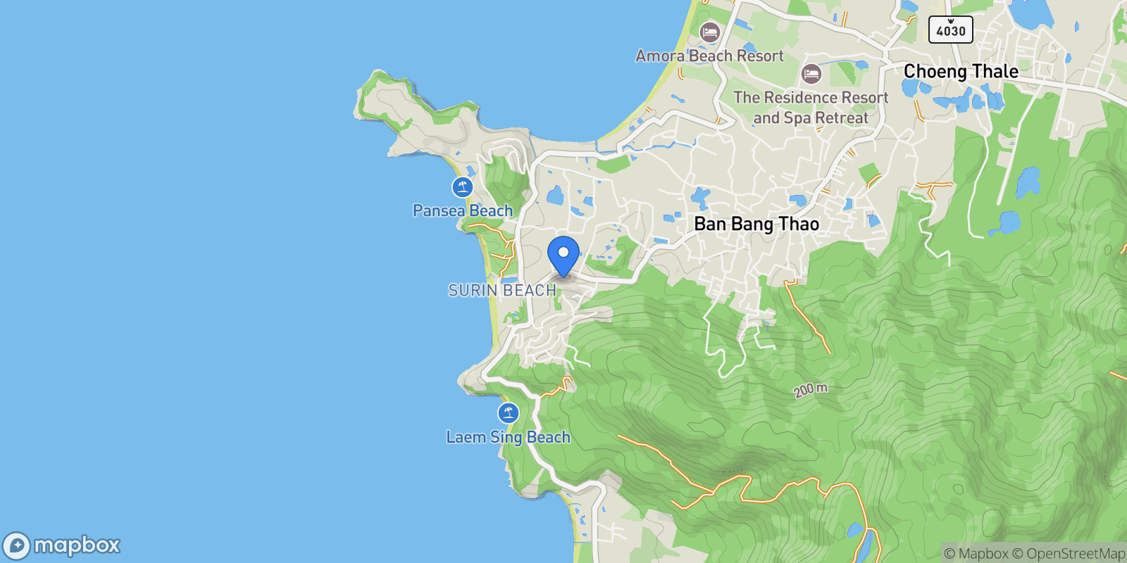 Map showing Phuket,, Choeng Thale, Phuket, Thailand.