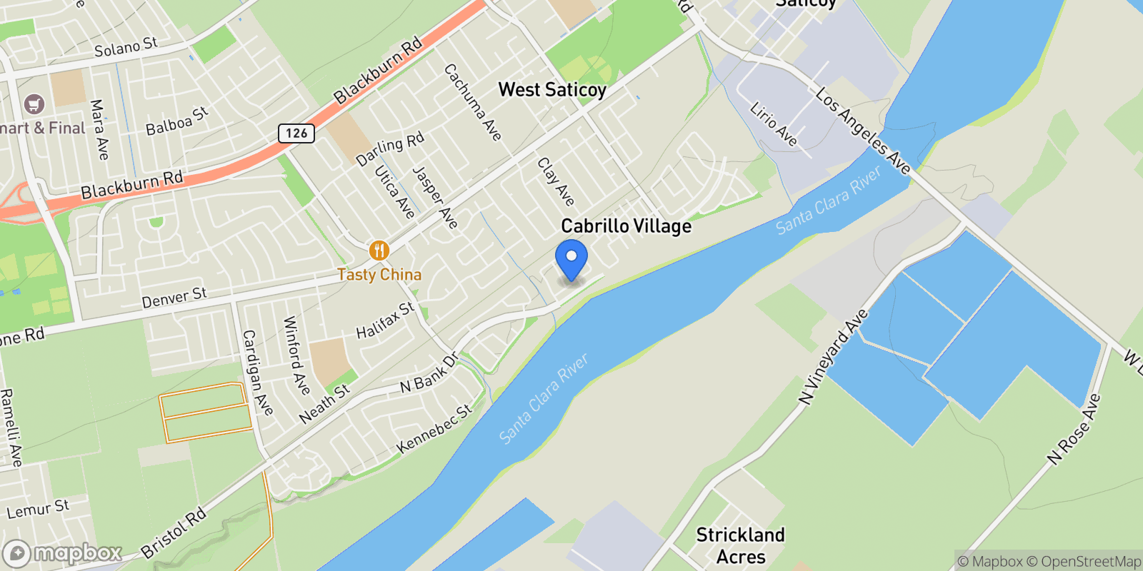Map showing 10134 Carlyle Street, Ventura, CA 93004, Ventura, California, United States.