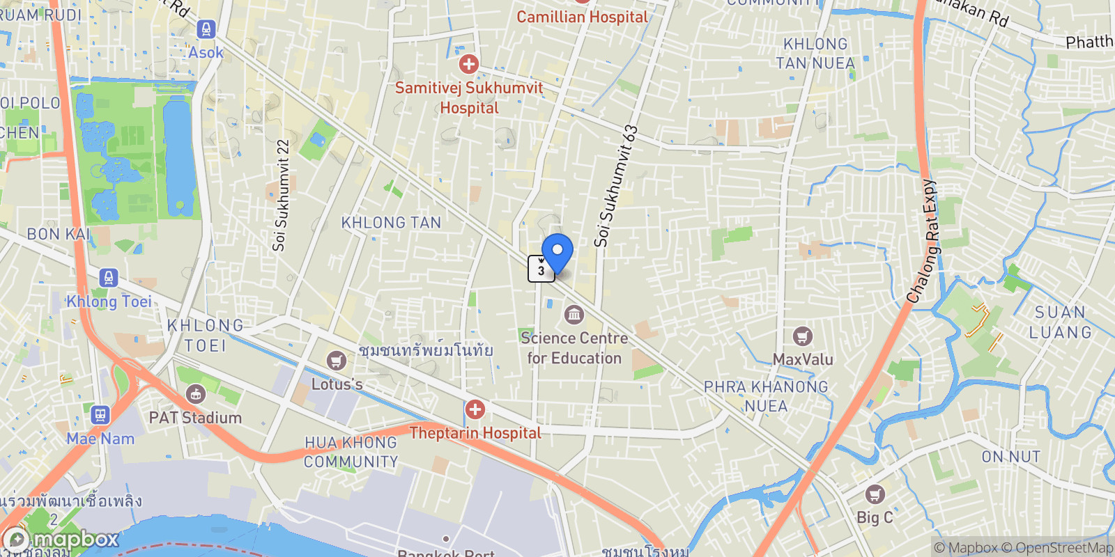 Map showing Bangkok,, Bangkok, Bangkok, Thailand.