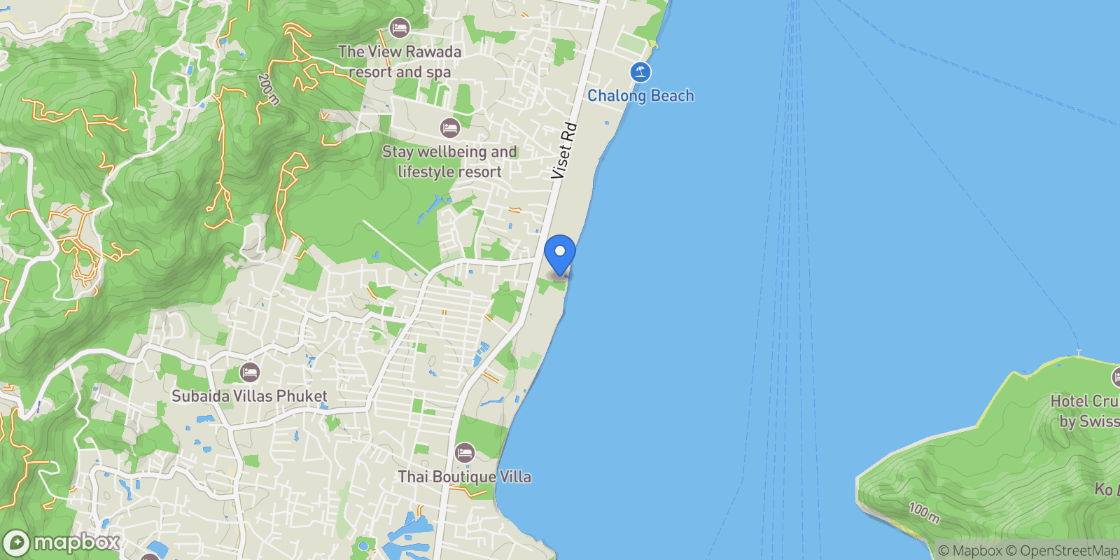 Map showing Phuket,, Rawai, Phuket, Thailand.