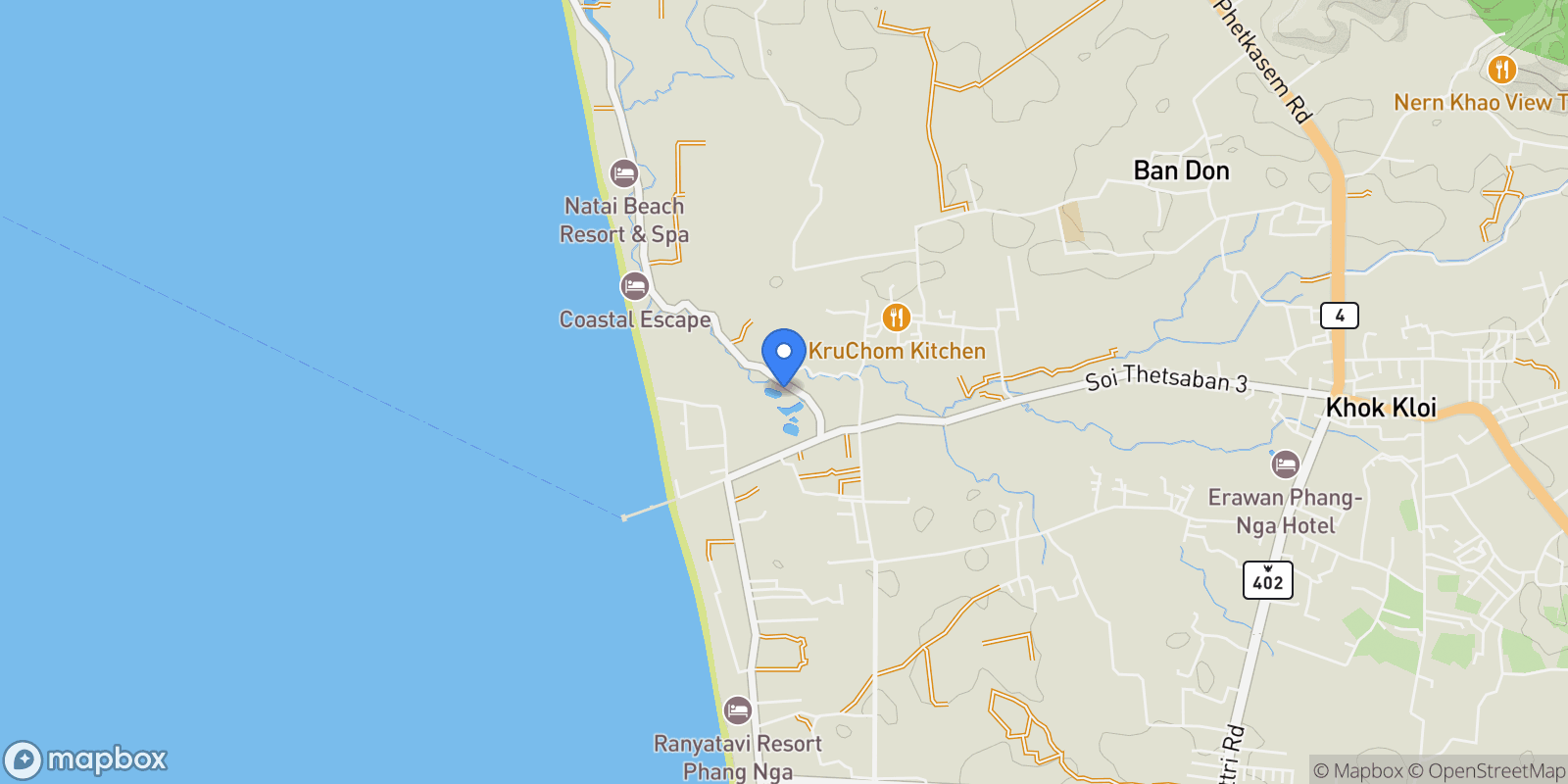 Map showing Phang Nga,, Tambon Khok Kloi, Phang-nga, Thailand.