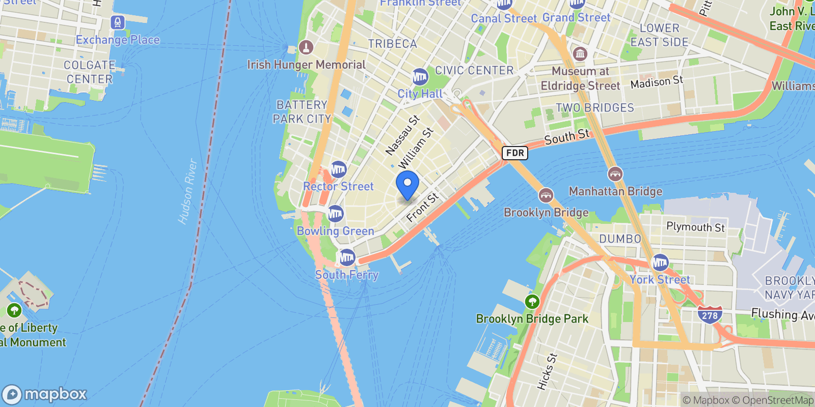 Map showing 75 Wall St. 18fg, New York, NY 10005, New York, New York, United States.