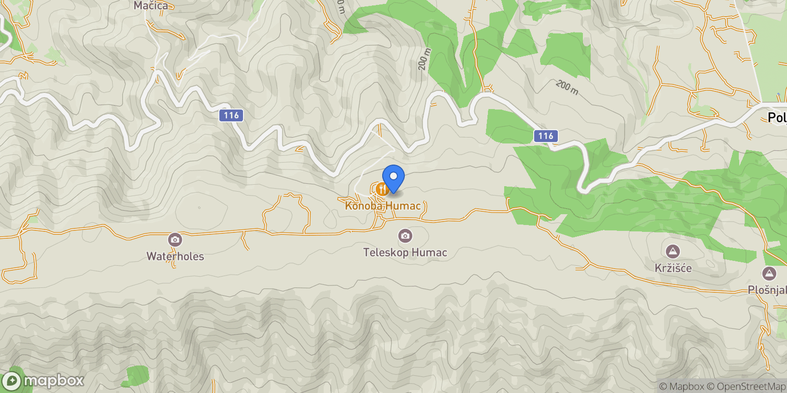 Map showing Humac, Split-Dalmatia County, Croatia.