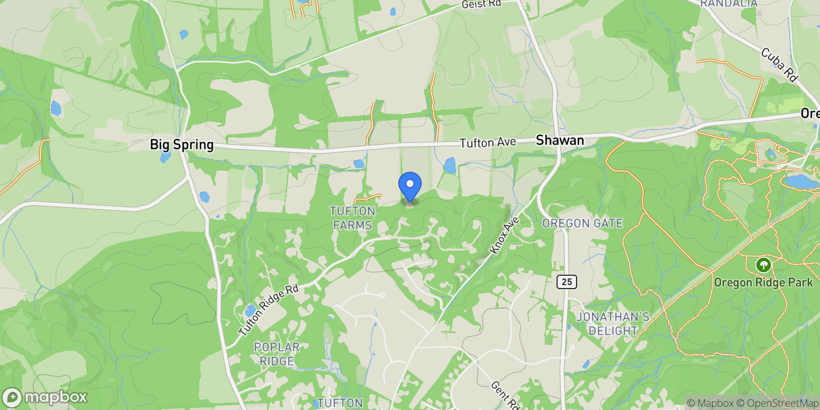 Map showing 2101 Tufton Ave, Reisterstown, MD 21136, Reisterstown, Maryland, United States.