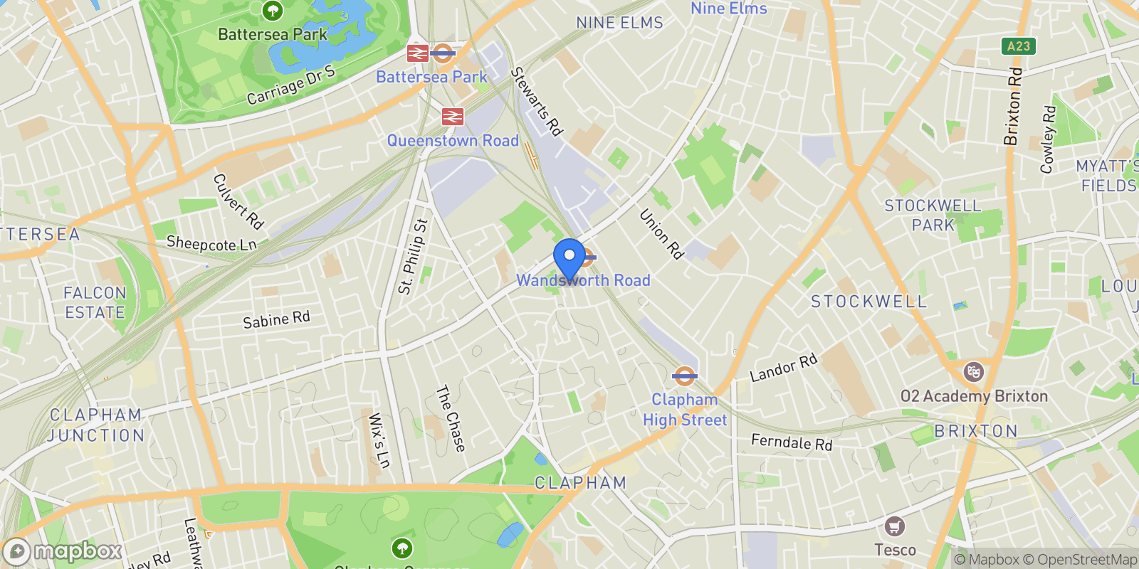 Map showing Netherford Road, London, England, United Kingdom.