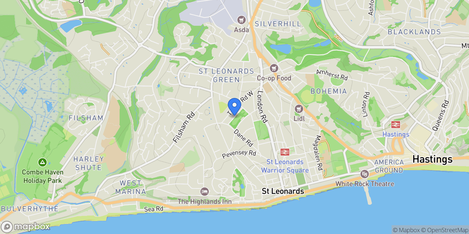 Map showing Markwick Terrace, Saint Leonards, England, United Kingdom.