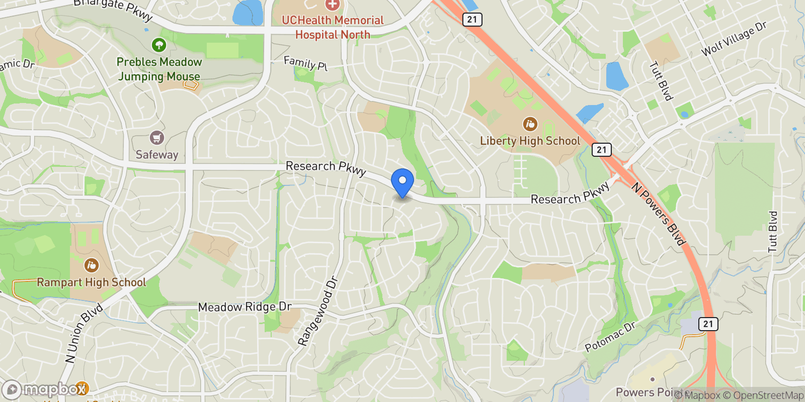 Map showing 8540 Salsifa Terrace , Colorado Springs, CO 80920, Colorado Springs, Colorado, United States.