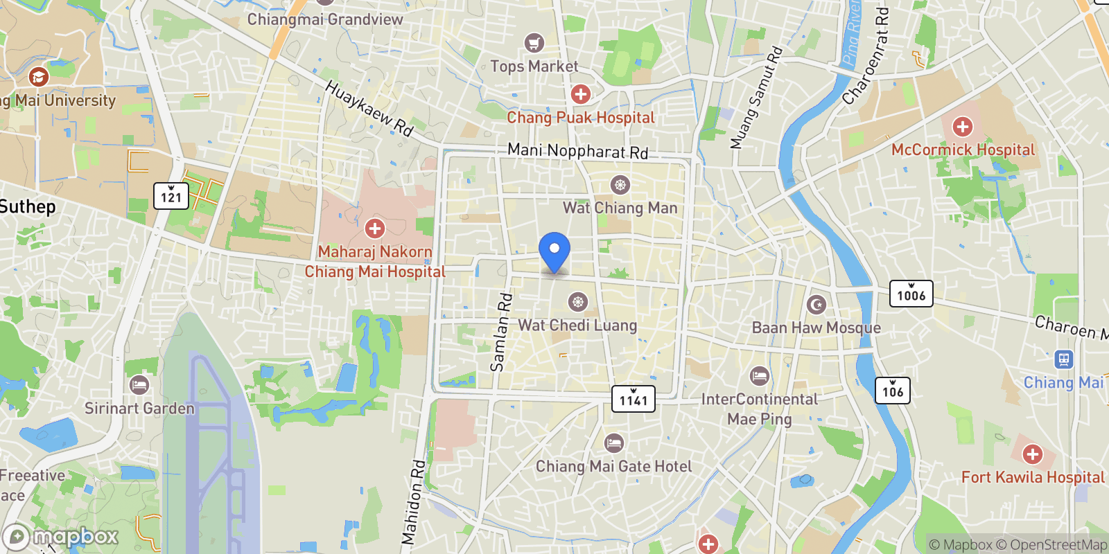 Map showing Chiang Mai,, Chiang Mai, Chiang Mai, Thailand.