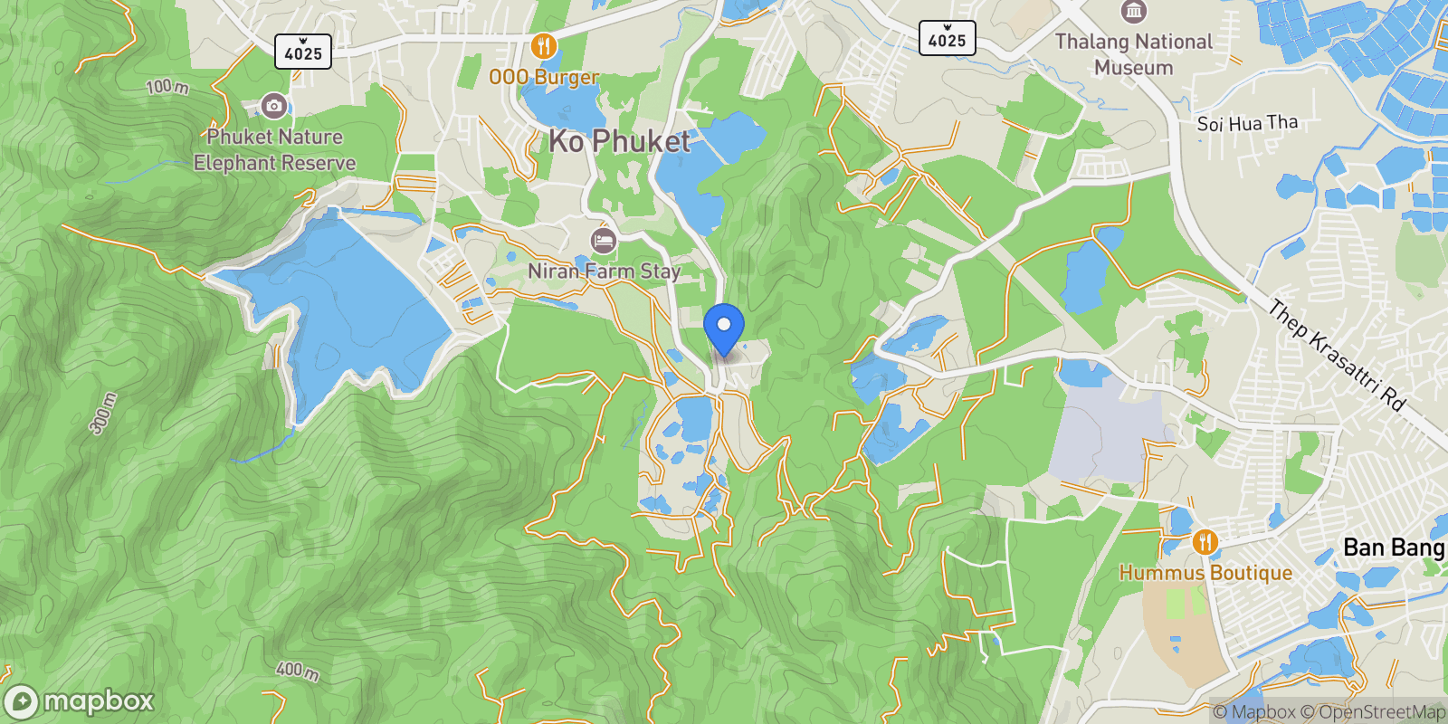 Map showing Phuket,, Si Sunthon, Phuket, Thailand.