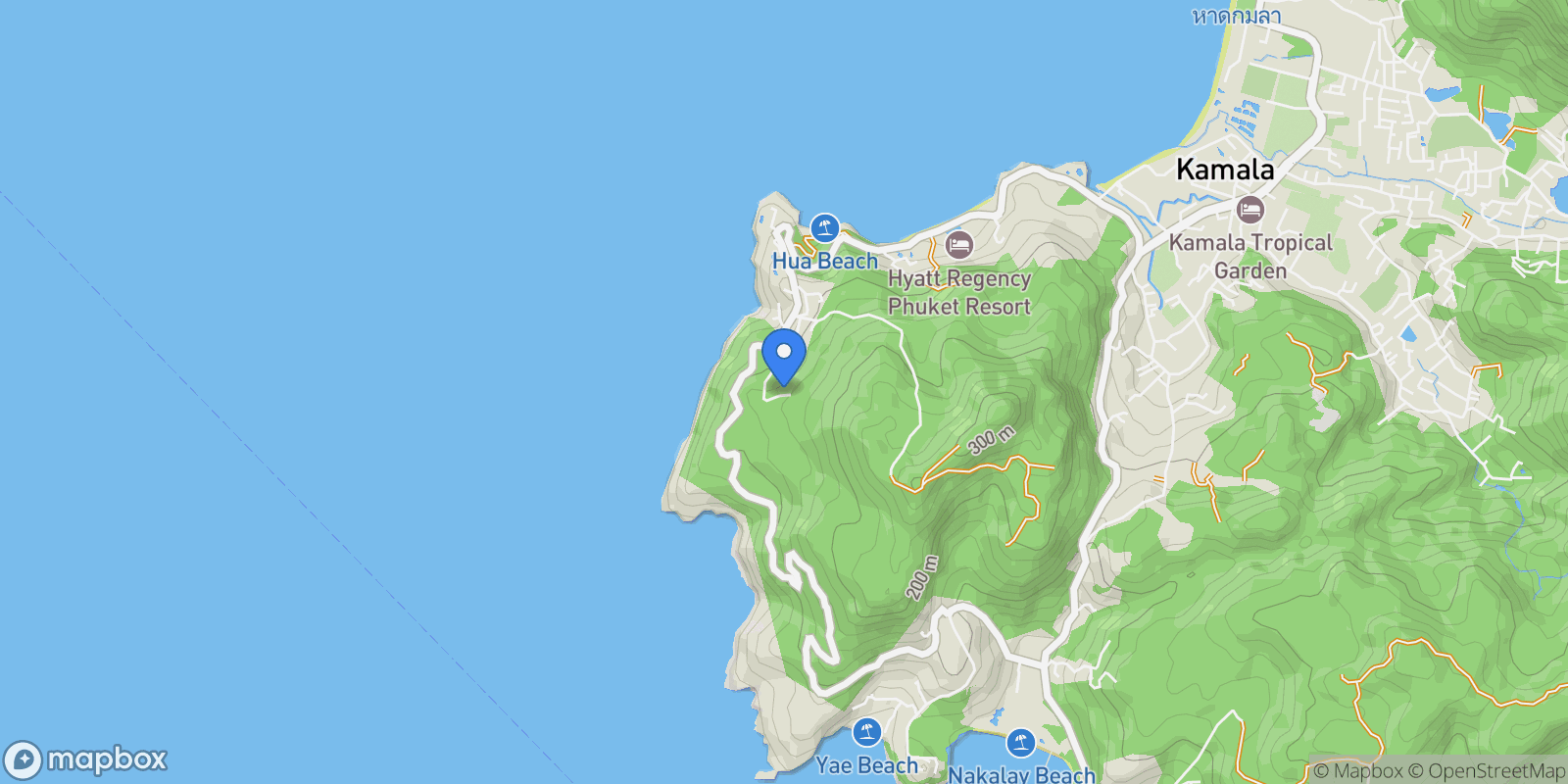 Map showing Phuket,, Kamala, Phuket, Thailand.