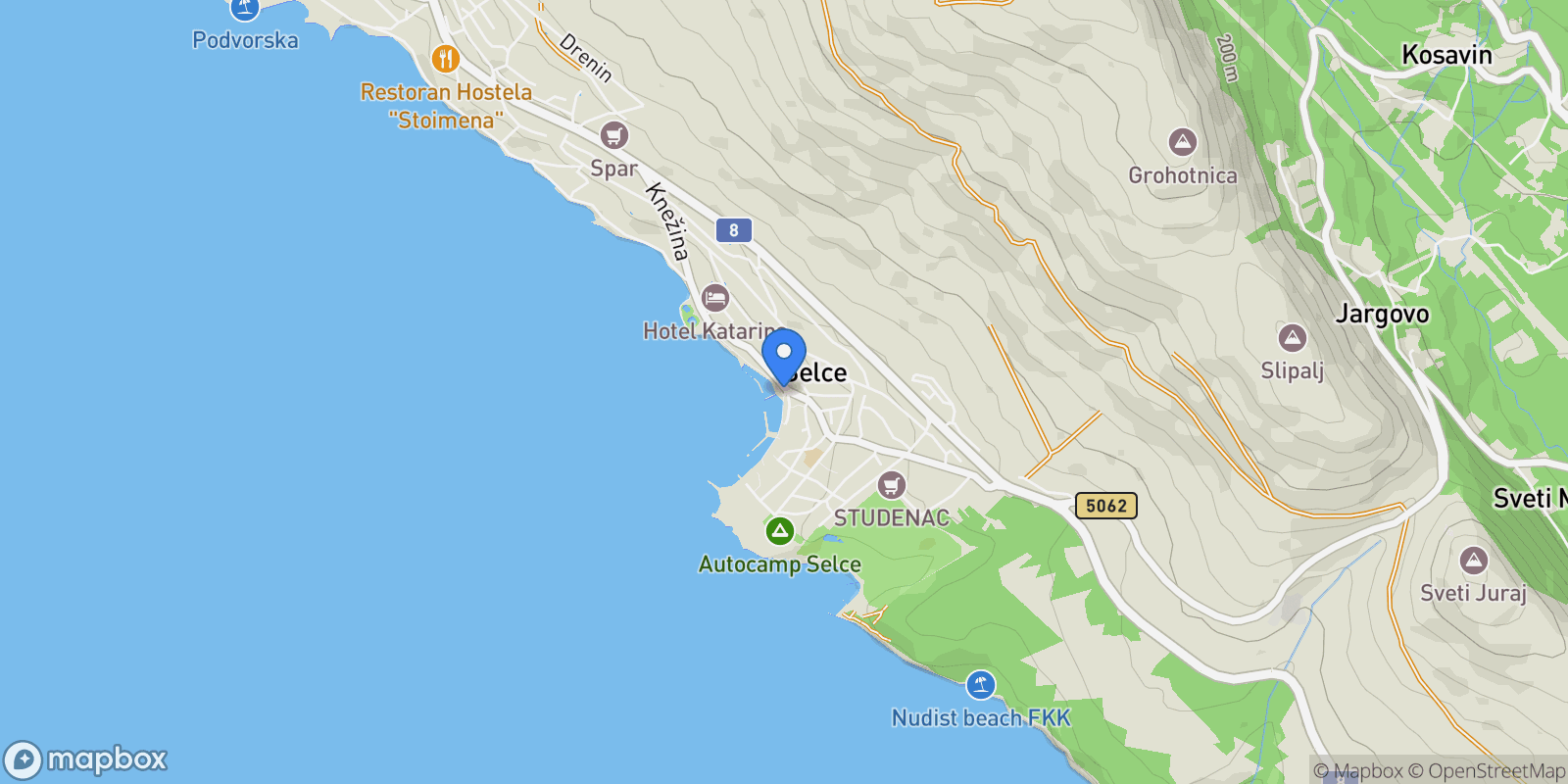 Map showing Grad Crikvenica, Primorje-Gorski Kotar County, Croatia.