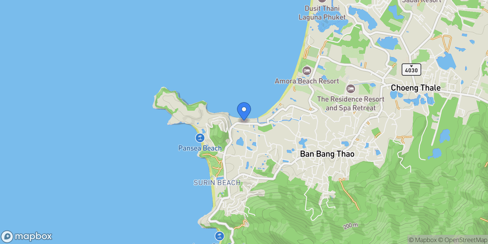 Map showing Phuket,, Choeng Thale, Phuket, Thailand.