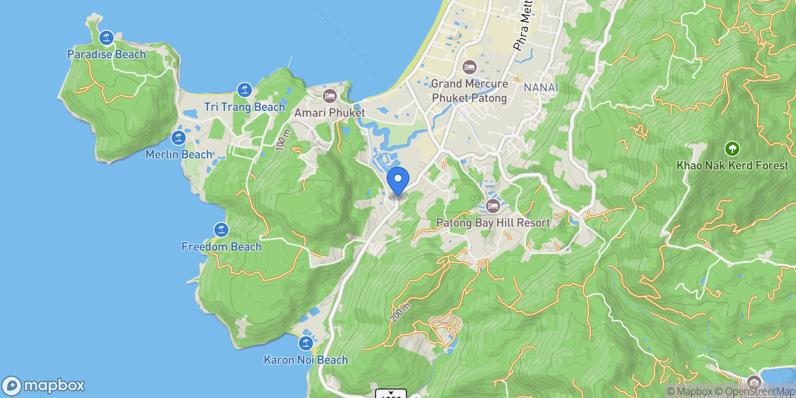 Map showing Phuket,, Pa Tong, Phuket, Thailand.