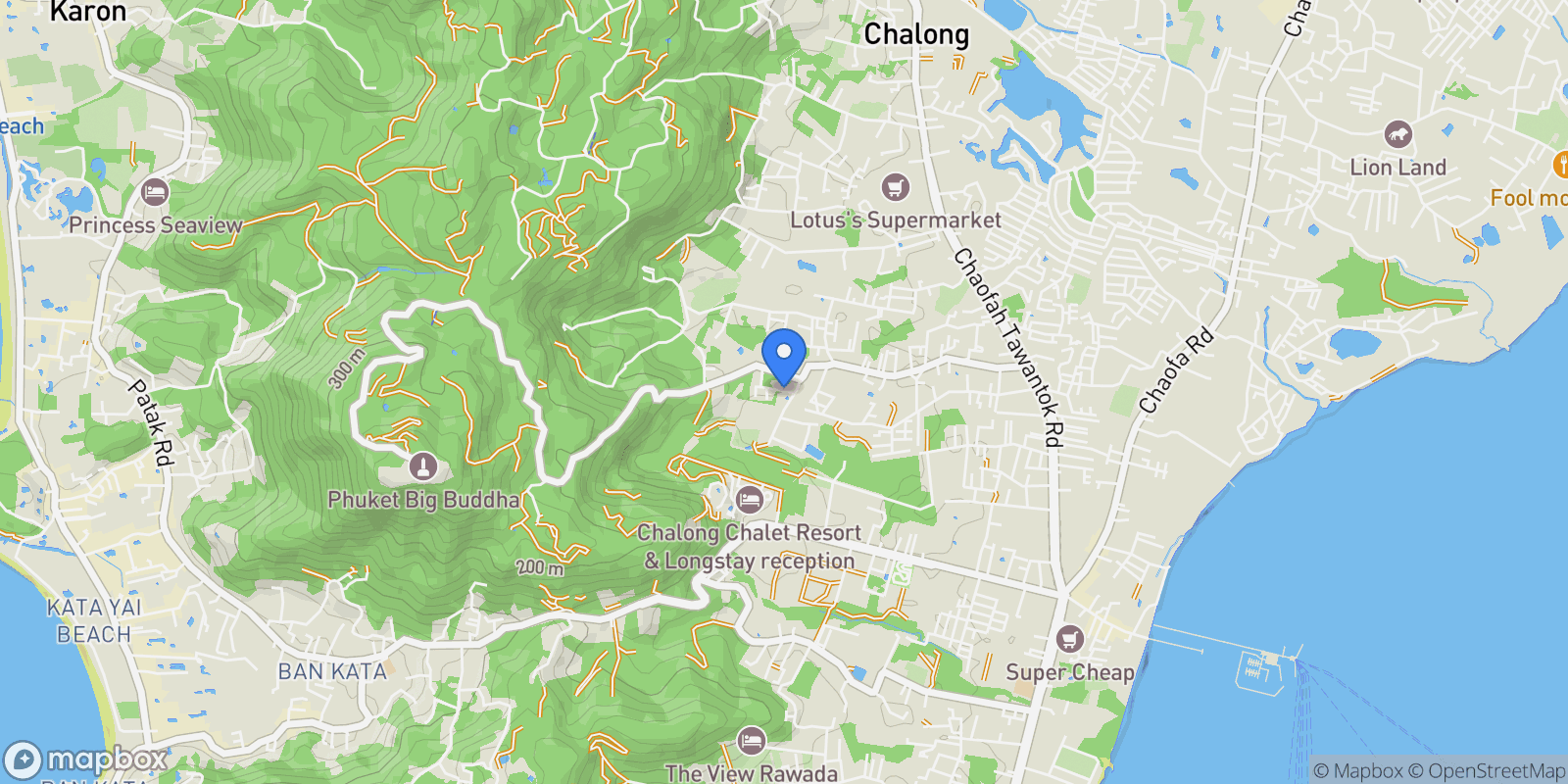 Map showing Phuket,, Chalong, Phuket, Thailand.