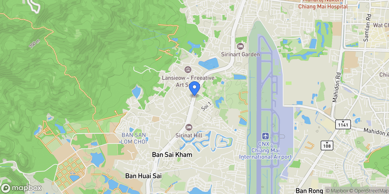 Map showing Chiang Mai,, Chiang Mai, Chiang Mai, Thailand.