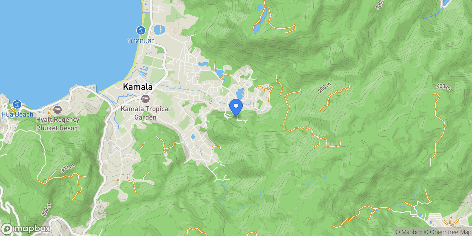 Map showing Phuket,, Kamala, Phuket, Thailand.