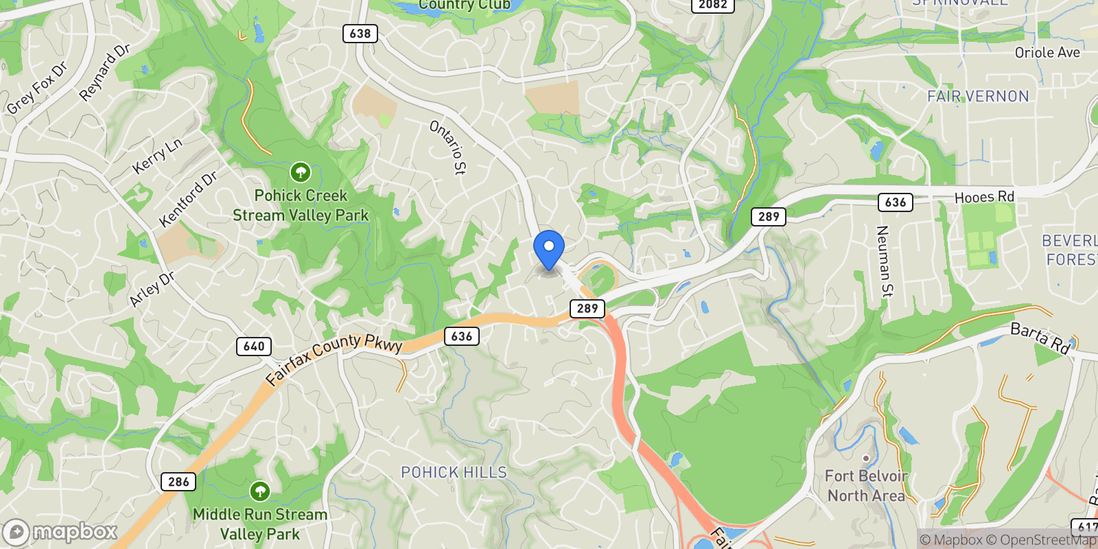 Map showing 8019 Tanworth Court, Springfield, VA 22152, West Springfield, Virginia, United States.