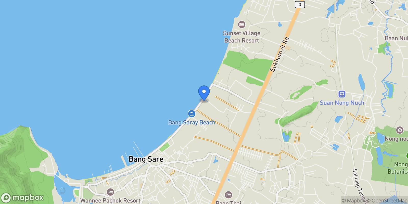 Map showing Chonburi,, Bang Sare, Chon Buri, Thailand.