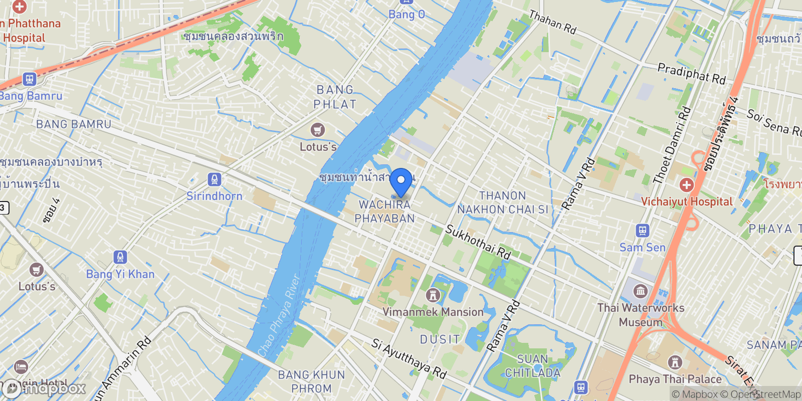 Map showing Bangkok,, Bangkok, Bangkok, Thailand.
